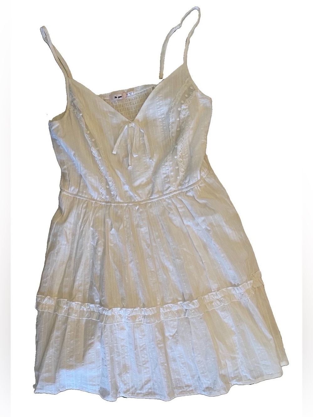 Francesca's Collections White Tie-Front Spaghetti Strap Mini Dress